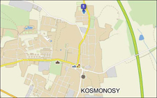 Malá mapa okolí kuželny v Kosmonosích